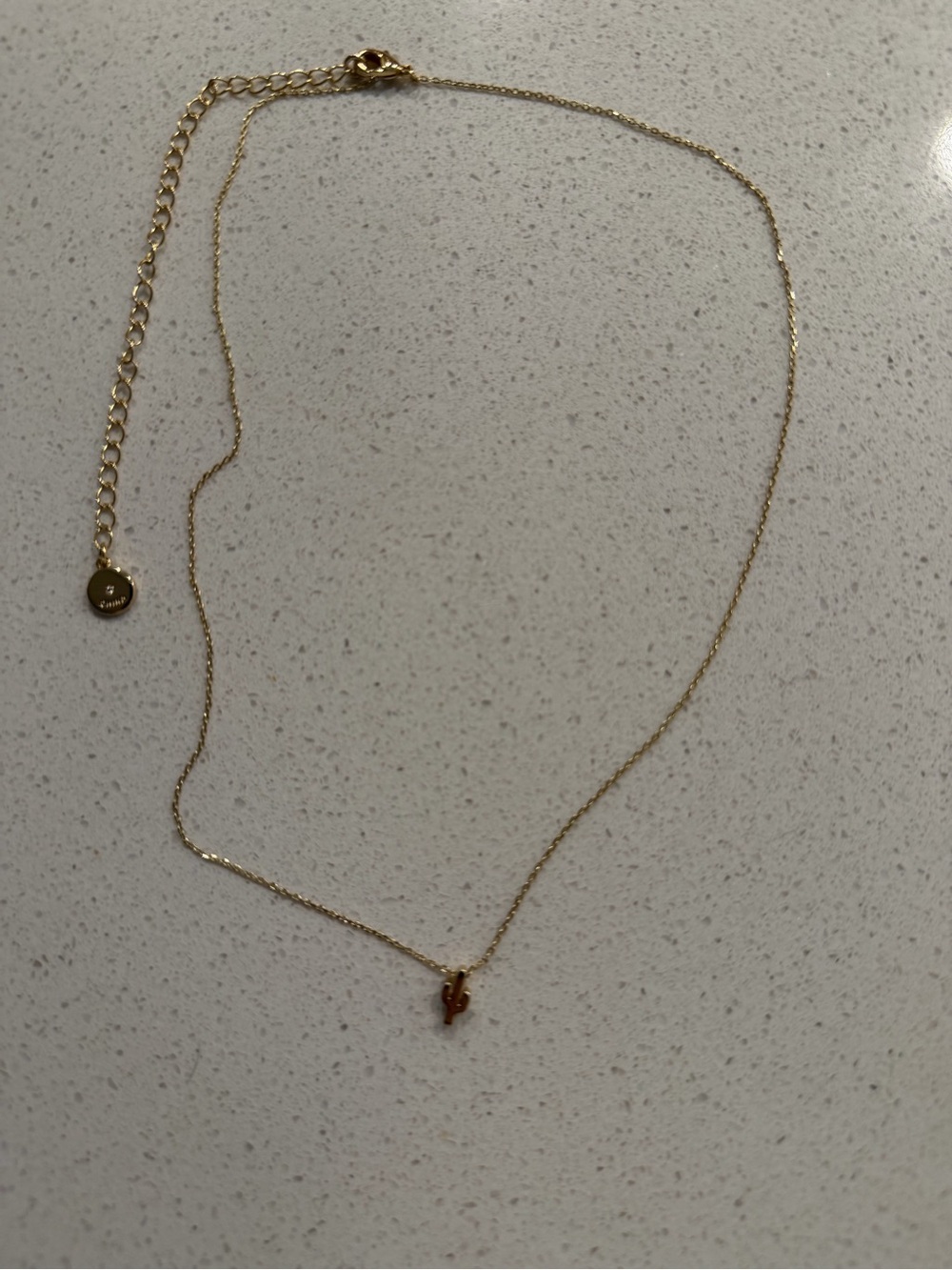 Delicate Gold Cactus Pendant Necklace - Women's Jewelry